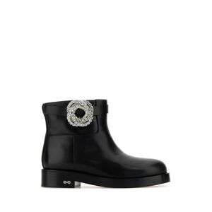 Mach&Mach Women Black Leather Galaxy Ankle Boots